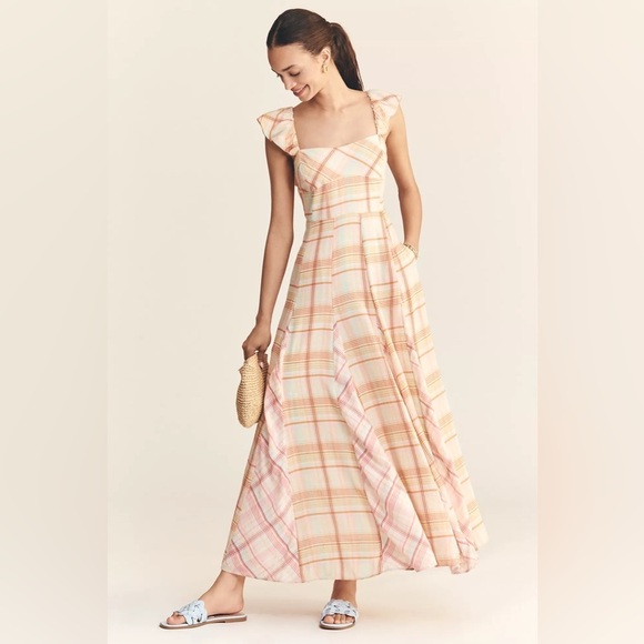 Anthropologie Dresses & Skirts - NWT! Anthropologie Maeve Linen Blend Flutter-Sleeve A-Line Midi Dress 🍐